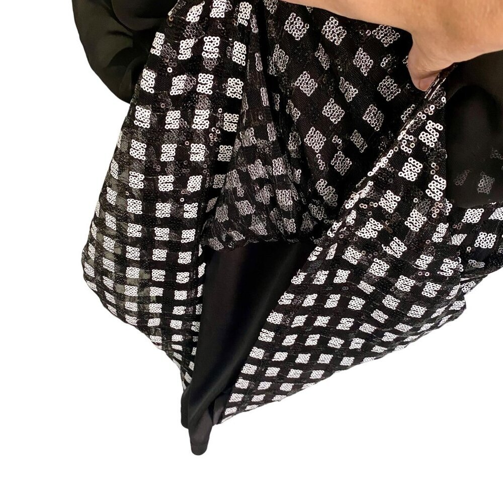 Scarlett Women's Black Sequin Checkered Dress Size 10 - Picture 7 of 11